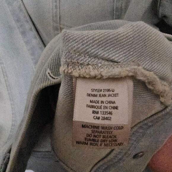 Ecru Denim Jacket Women Size L Light Wash Blue Stretch Fall Casual Layering Boho - Picture 8 of 13